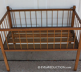 how to upcycle a small crib into a stylish highly functional new piece of furniture, painted furniture, repurposing upcycling, Small obsolete crib found at the curb