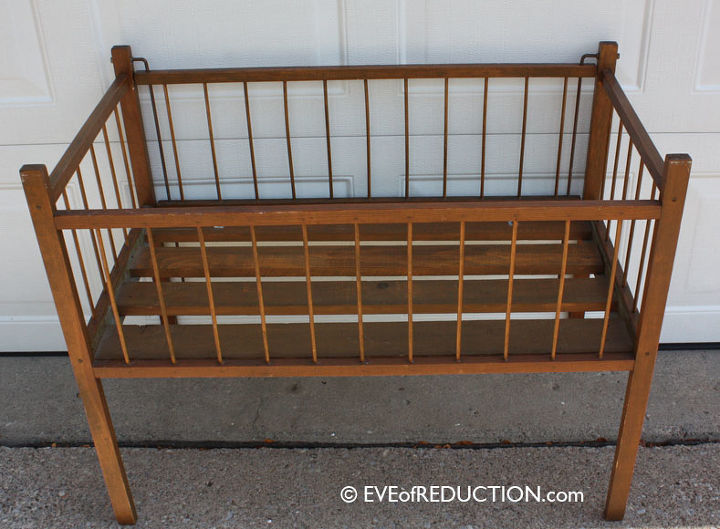 how to upcycle a small crib into a stylish highly functional new piece of furniture, painted furniture, repurposing upcycling, Small obsolete crib found at the curb