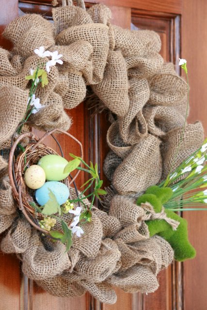 easiest spring burlap wreath, seasonal holiday d cor, wreaths