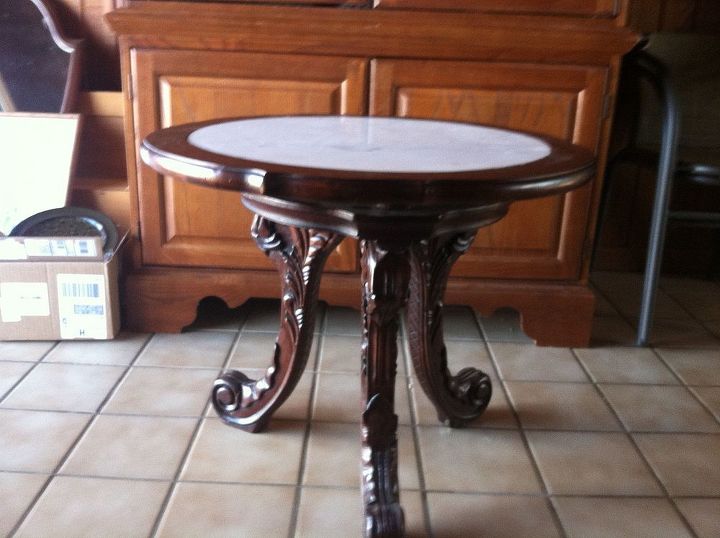 cleaning antique marble, cleaning tips, painted furniture, tiling, Ugly table with potenial