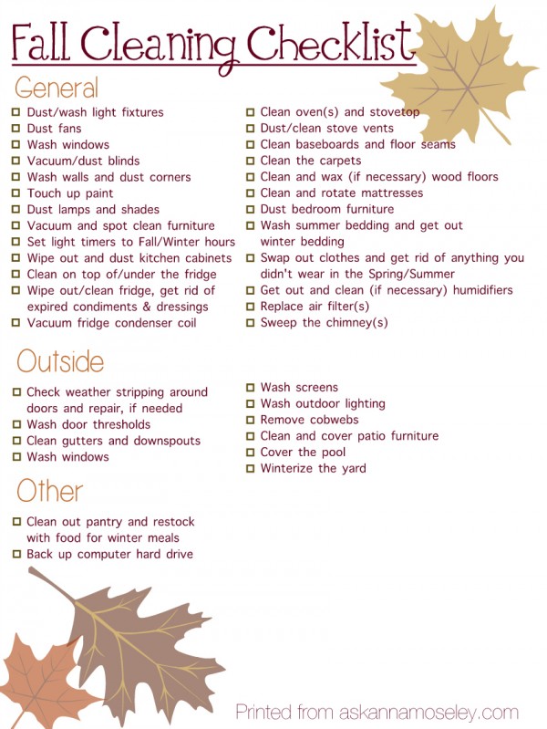 new fall cleaning checklist, cleaning tips, home maintenance repairs