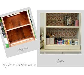 my first roadside rescue makeover, painted furniture