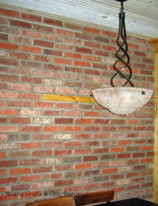 how to install an interior brick wall, concrete masonry, diy, wall decor, finished wall just after mortar was added