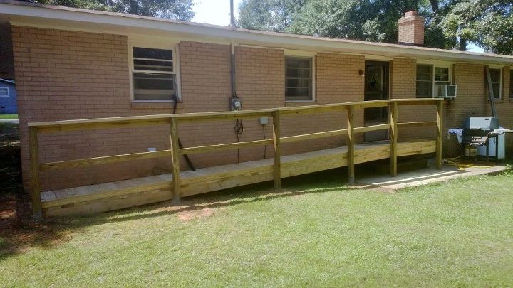 this is one ramp built by our brotherhood for one of our elder members, curb appeal, diy, woodworking projects