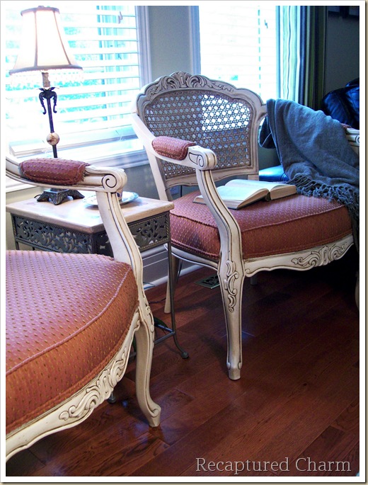 how to paint cane back chairs, painted furniture, The pair of chairs are light and fresh without the need of new fabric