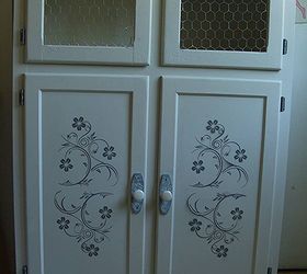 the chicken wire cabinet, painted furniture