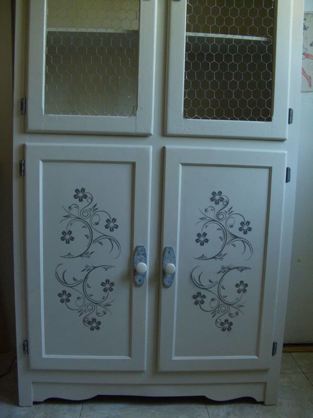 the chicken wire cabinet, painted furniture