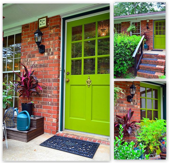 what color is your front door, curb appeal, doors, After Bold green front door