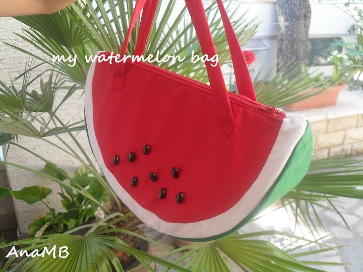 watermelon slice bag, crafts, my watermelon bag
