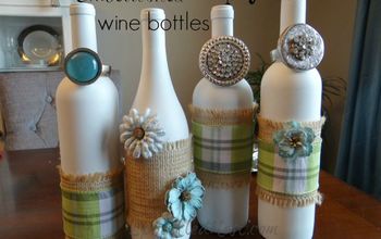Embellished Upcycled Wine Bottles