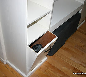 mudroom style entryway, home decor, laundry rooms, organizing, shelving ideas, When shut they just appear to be a regular cabinet Hinged at the bottom they make it easy to open and toss in your shoes for safe keeping