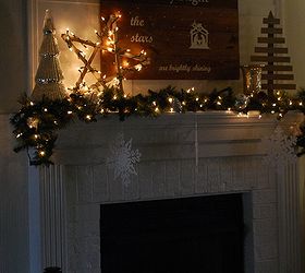 rustic sparkly mantel, crafts, seasonal holiday decor