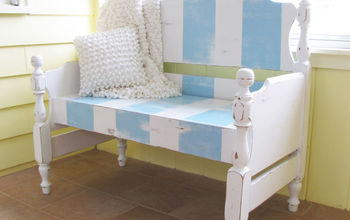 Turn that unwanted twin bed into a useful bench!
