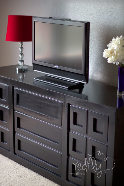 from drab dresser to magnetic media center, painted furniture