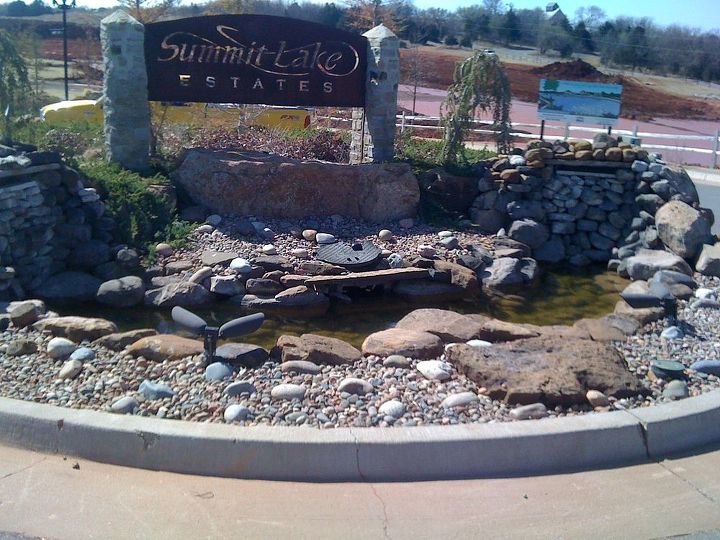 pond nightmare becomes a pondless beauty, landscape, ponds water features, Entry Pond Before