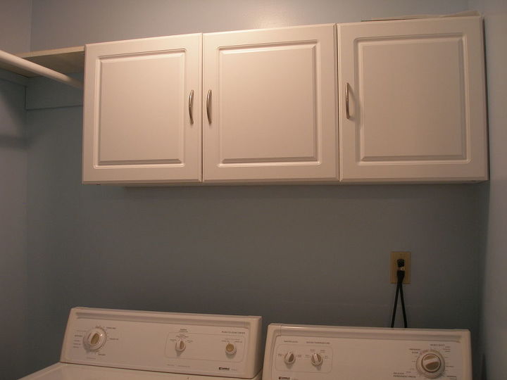 install laundry room cabinets, kitchen cabinets, laundry rooms, Cabinets above washer and dryer