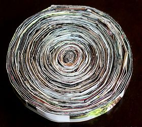 magazine coasters made from a pottery barn catalog, crafts, repurposing upcycling