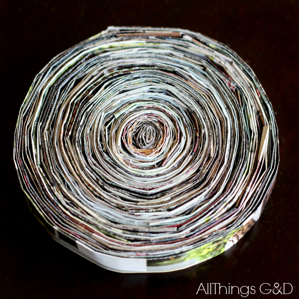 magazine coasters made from a pottery barn catalog, crafts, repurposing upcycling