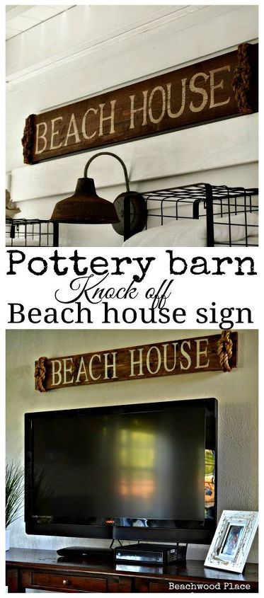 pottery barn knock off beach sign, crafts, home decor