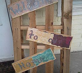 up cycled pallet welcome to our home sign, crafts, pallet, repurposing upcycling, This is the finished project