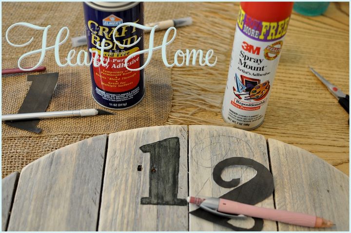 easy diy pallet clock, crafts, home decor, outdoor living, pallet, repurposing upcycling, With craft paint I carefully painted in the numbers