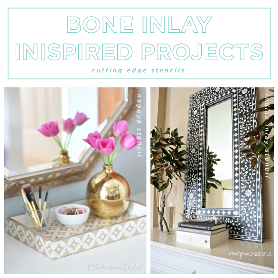 bone inlay inspired projects, home decor, painting, Cutting Edge Stencils shares easy and inexpensive ideas for creating a faux bone inlay pattern in home decor
