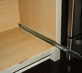 making a kitchen cabinet more functional, kitchen cabinets, shelving ideas, Added rails