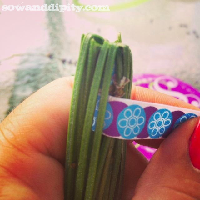 how to make lavender wands, cleaning tips, crafts, Gather a group together of 18 20 stems bend over gently and begin weaving ribbon over and under for every two