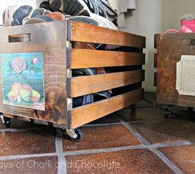 adding castors to crates, cleaning tips, closet