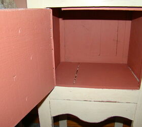 a long overdue paint transformation on a bedside stand, chalk paint, painted furniture, Scandinavian Pink ASCP
