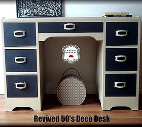 1950 s vintage deco desk revival, painted furniture