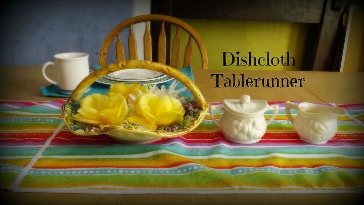 dishcloth table runner, crafts