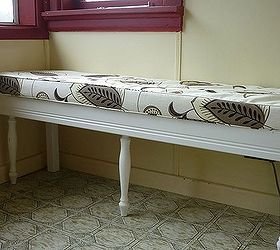 built a bench seat from old pelmets, diy, painted furniture