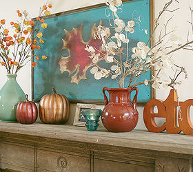decorating our mantel for fall, seasonal holiday decor, Our fall mantel
