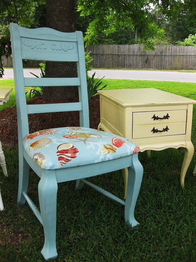 repurposing thrift finds chairs amp tables, chalk paint, painted furniture, reupholster