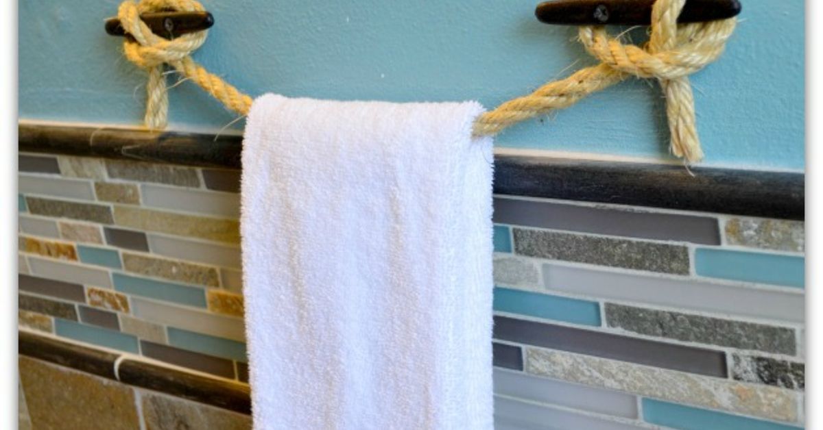 Diy Nautical Rope Towel Holder Hometalk