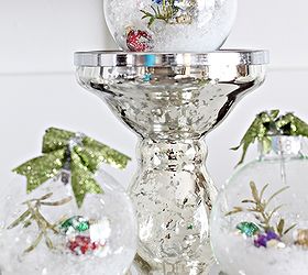 snow globe glass ornaments, crafts, seasonal holiday decor