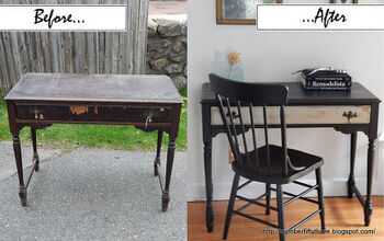  Conjunto de mesa e cadeira pintado antigo