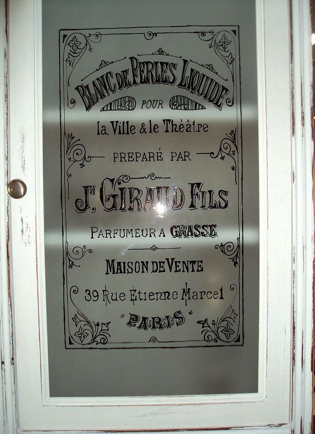 Farmhouse Coffee Pantry French Armoire From Curbside Junk Hometalk Here Is The Frosted Glass Door To French Armoire Sorry About Flash