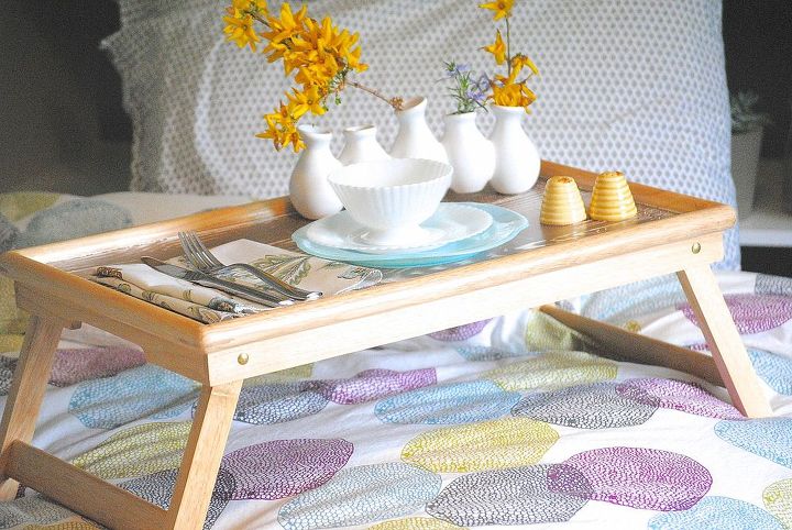 how to paint a faux bois finish, painting, All set for breakfast in bed with a vintage china and your glam faux bois tray