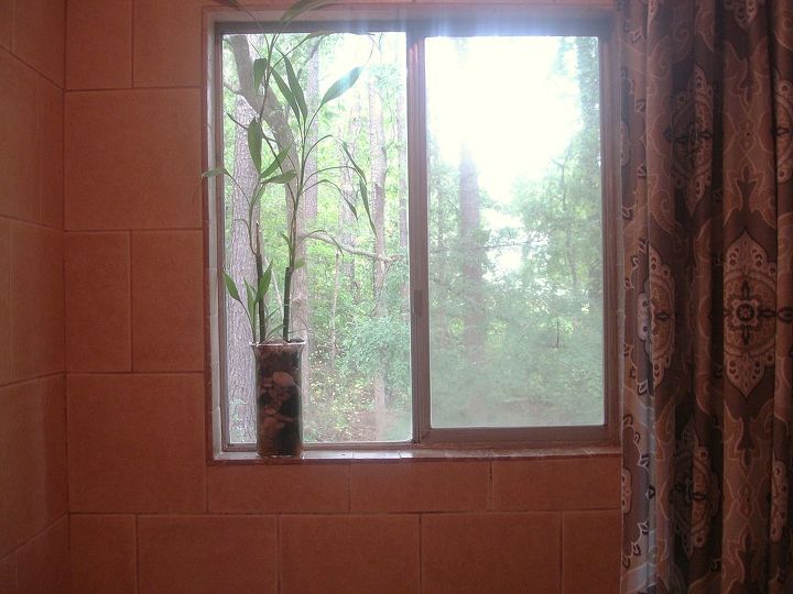 budget bathroom makeover, bathroom ideas, home decor, view out of shower window