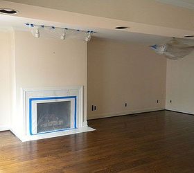 refinishing wood floors and restyling spaces, diy renovations projects, flooring, home maintenance repairs, Prepping taping openings in the family area
