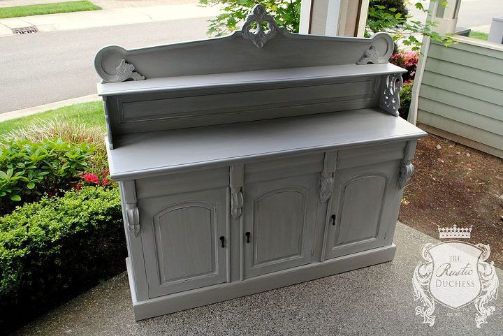 antique carved buffet, painted furniture, repurposing upcycling, rustic furniture