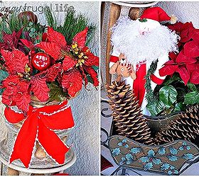 diy poinsettia tree shelf wreath chandelier and my christmas porch, christmas decorations, crafts, seasonal holiday decor, wreaths