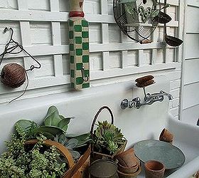 our summer potting sink, flowers, gardening, outdoor living, succulents, Our Summer Potting Sink