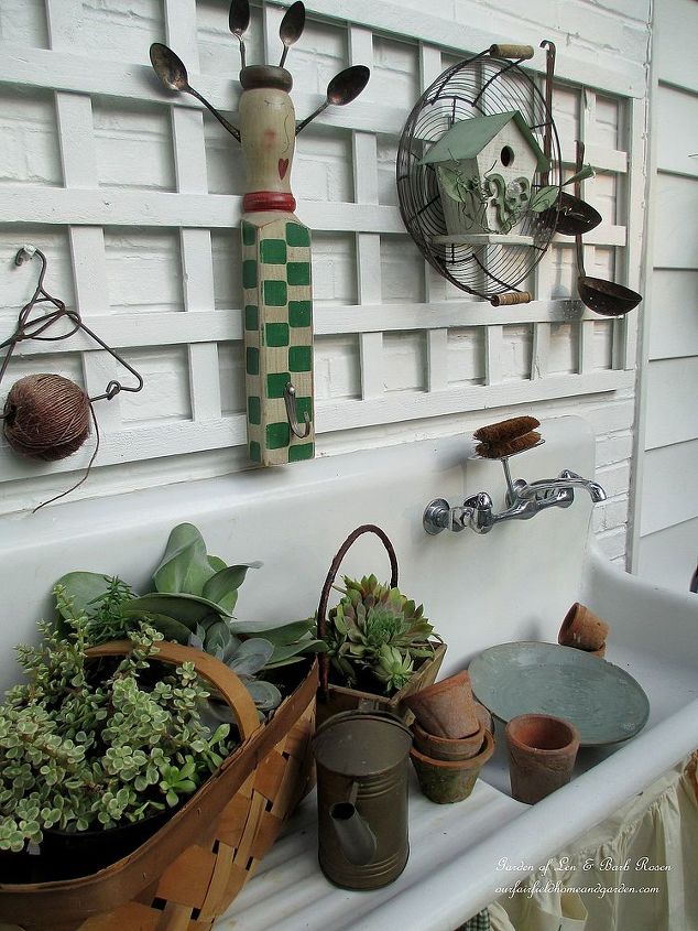 our summer potting sink, flowers, gardening, outdoor living, succulents, Our Summer Potting Sink