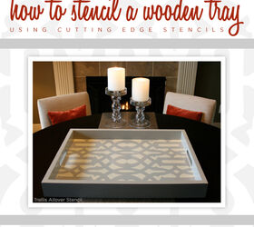 learn how to embellish a wooden tray with stencils, crafts
