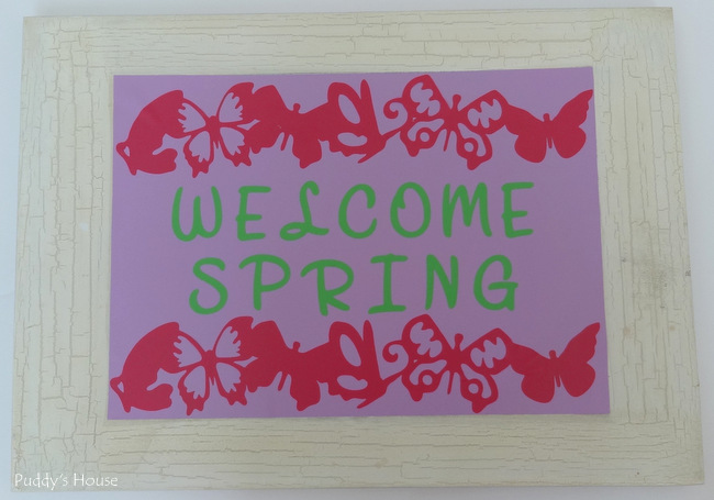cartel de vinilo de bienvenida a la primavera