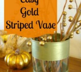 diy gold striped vase tutorial, crafts, seasonal holiday decor, Such a versatile vase holds fall arrangements Christmas flowers or spring bouquets