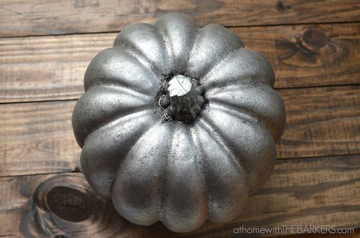 how to get an aged zinc look on a plastic pumpkin, crafts, painting, Finished Aged Zinc Look on Plastic Pumpkin
